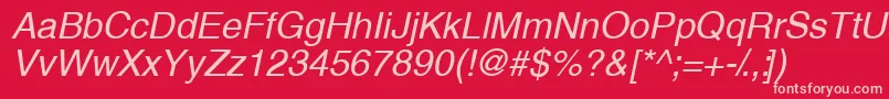 ThaibangkoksskItalic Font – Pink Fonts on Red Background