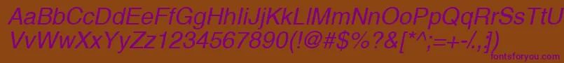 ThaibangkoksskItalic Font – Purple Fonts on Brown Background