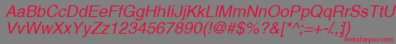 ThaibangkoksskItalic Font – Red Fonts on Gray Background