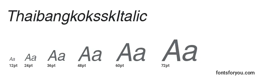 ThaibangkoksskItalic Font Sizes
