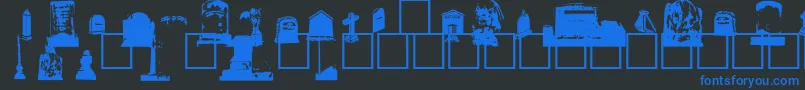 Fonte GravestoneBats – fontes azuis em um fundo preto