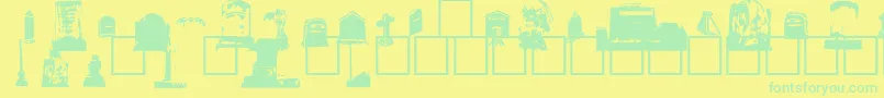 Шрифт GravestoneBats – зелёные шрифты на жёлтом фоне