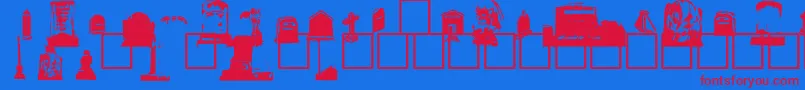 フォントGravestoneBats – 赤い文字の青い背景