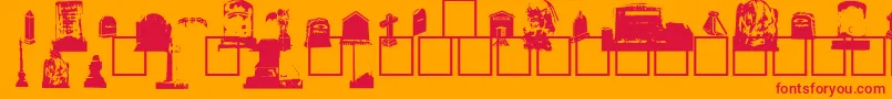 GravestoneBats Font – Red Fonts on Orange Background