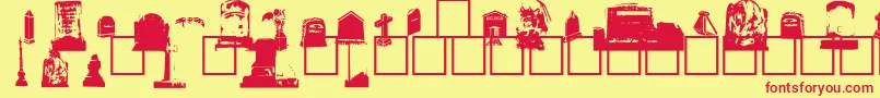 GravestoneBats Font – Red Fonts on Yellow Background