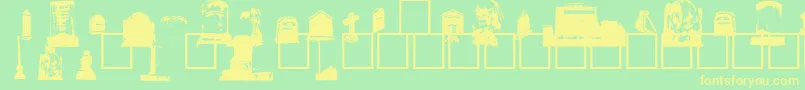 Czcionka GravestoneBats – żółte czcionki na zielonym tle