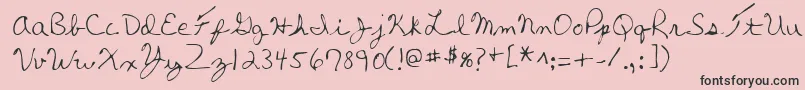フォントLehn270 – ピンクの背景に黒い文字