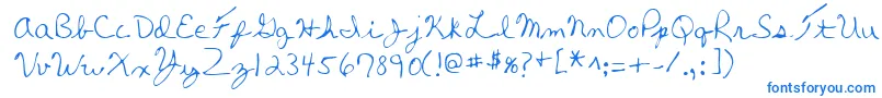 フォントLehn270 – 白い背景に青い文字