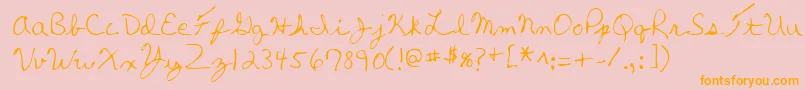 Lehn270 Font – Orange Fonts on Pink Background