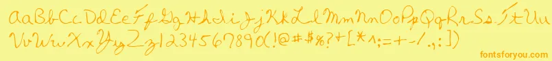Lehn270-Schriftart – Orangefarbene Schriften auf gelbem Hintergrund