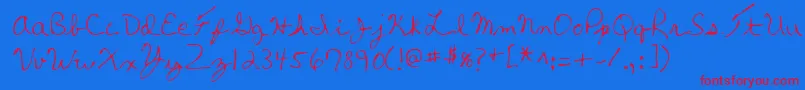 フォントLehn270 – 赤い文字の青い背景