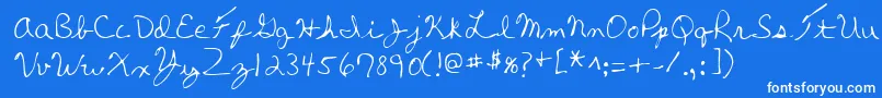 フォントLehn270 – 青い背景に白い文字