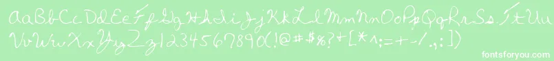 フォントLehn270 – 緑の背景に白い文字