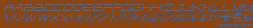 Шрифт Player1upheavyital – синие шрифты на коричневом фоне