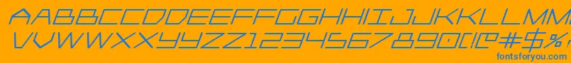 Player1upheavyital Font – Blue Fonts on Orange Background