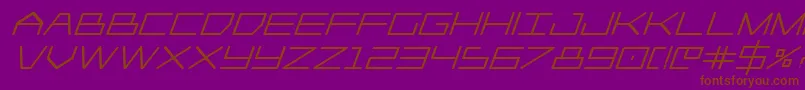 Player1upheavyital-Schriftart – Braune Schriften auf violettem Hintergrund