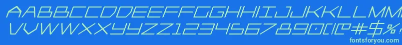 Шрифт Player1upheavyital – зелёные шрифты на синем фоне
