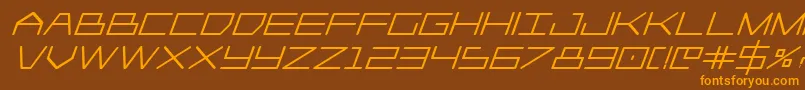 Player1upheavyital Font – Orange Fonts on Brown Background