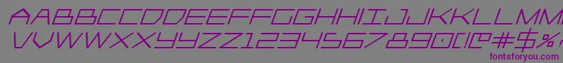 Fonte Player1upheavyital – fontes roxas em um fundo cinza