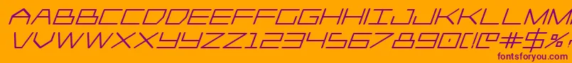 フォントPlayer1upheavyital – オレンジの背景に紫のフォント
