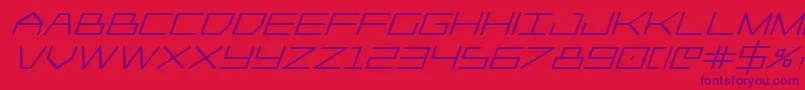 Fonte Player1upheavyital – fontes roxas em um fundo vermelho