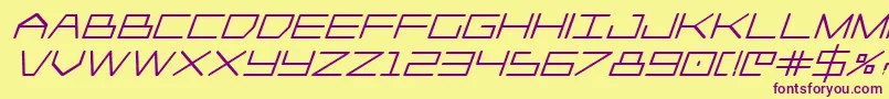 Player1upheavyital Font – Purple Fonts on Yellow Background