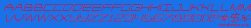 Player1upheavyital Font – Red Fonts on Blue Background