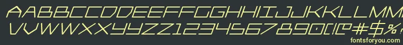 Player1upheavyital-Schriftart – Gelbe Schriften auf schwarzem Hintergrund
