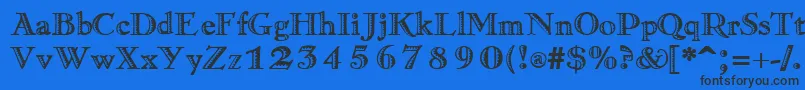 RamonaRegular Font – Black Fonts on Blue Background