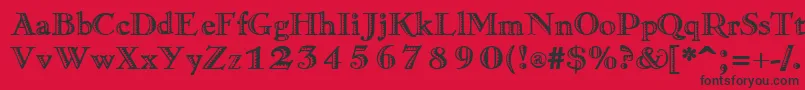 RamonaRegular Font – Black Fonts on Red Background