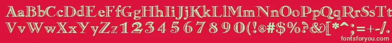 RamonaRegular Font – Green Fonts on Red Background