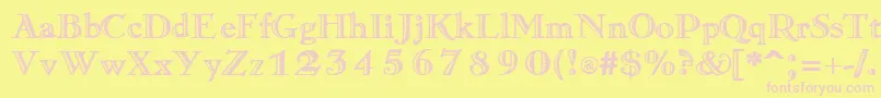 RamonaRegular Font – Pink Fonts on Yellow Background