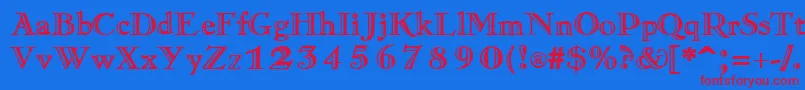 RamonaRegular Font – Red Fonts on Blue Background