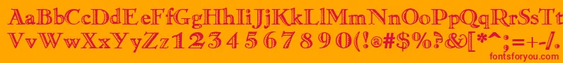 RamonaRegular Font – Red Fonts on Orange Background