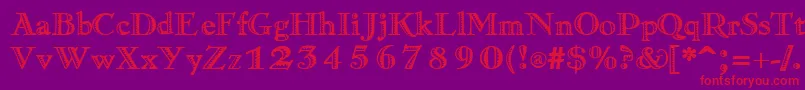 RamonaRegular Font – Red Fonts on Purple Background