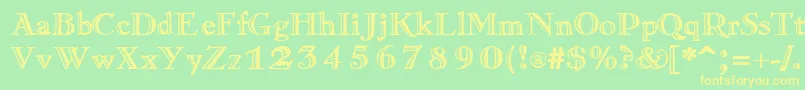 RamonaRegular Font – Yellow Fonts on Green Background