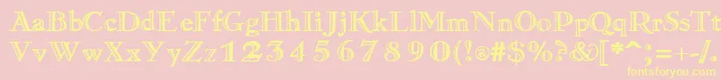 RamonaRegular Font – Yellow Fonts on Pink Background