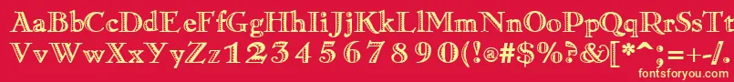 RamonaRegular Font – Yellow Fonts on Red Background