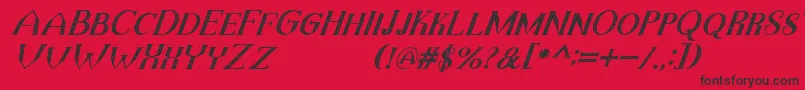 フォントTheDarkTitanVintageItalic – 赤い背景に黒い文字