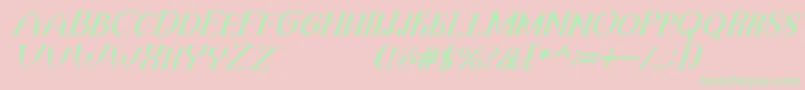 TheDarkTitanVintageItalic Font – Green Fonts on Pink Background