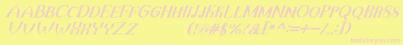 TheDarkTitanVintageItalic Font – Pink Fonts on Yellow Background