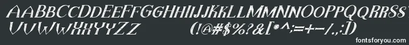 フォントTheDarkTitanVintageItalic – 黒い背景に白い文字