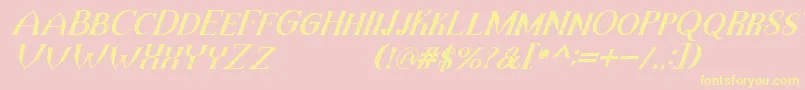 TheDarkTitanVintageItalic Font – Yellow Fonts on Pink Background