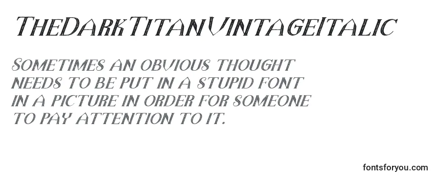 TheDarkTitanVintageItalic (103642) Font
