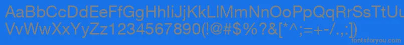 HelveticaLt55Roman-Schriftart – Graue Schriften auf blauem Hintergrund