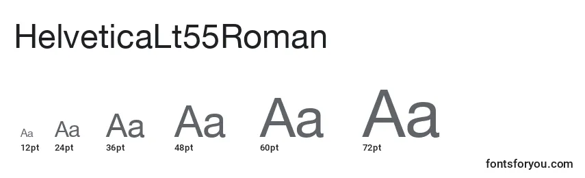 Размеры шрифта HelveticaLt55Roman
