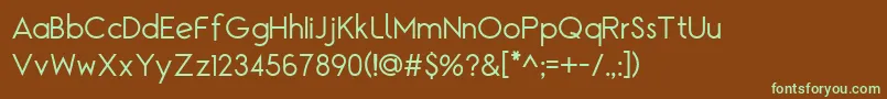 TgAlcefun-fontti – vihreät fontit ruskealla taustalla