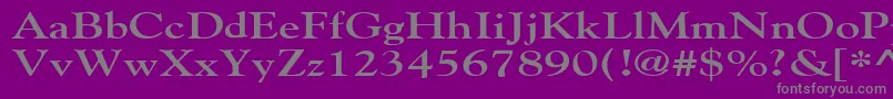 Weitere Informationen zur GildebroadBold-Schriftart GildebroadBold-Schriftart – Graue Schriften auf violettem Hintergrund