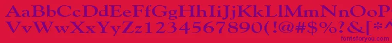 GildebroadBold-Schriftart – Violette Schriften auf rotem Hintergrund