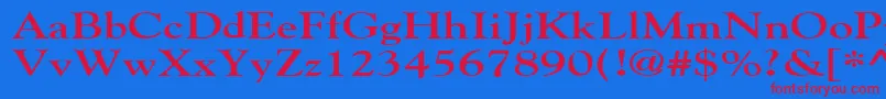 GildebroadBold Font – Red Fonts on Blue Background